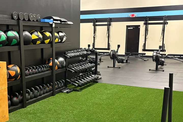 The training floor at TTG Hillsborough, where rehab finishes under load