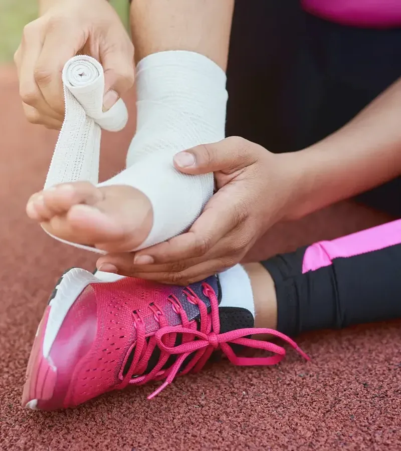 An athlete being tested before returning to sport