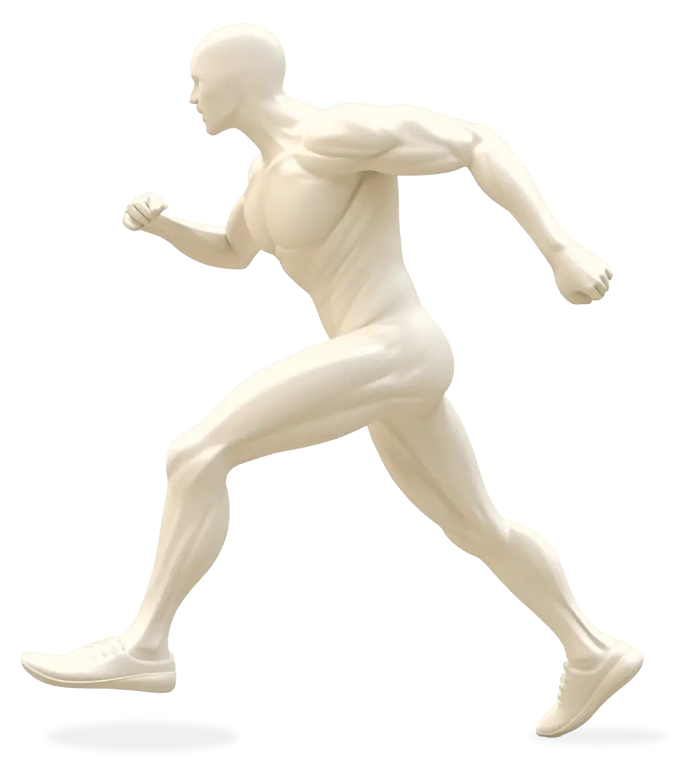 Body model highlighting six common areas we treat